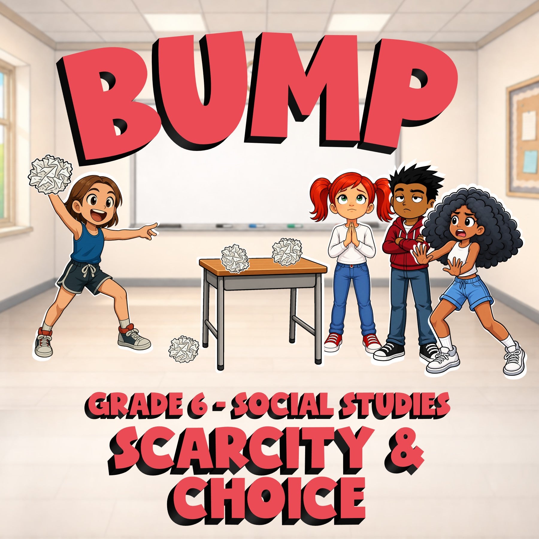 Scarcity & Choice BUMP Socials Game - No Prep Grade 6 Review Activity