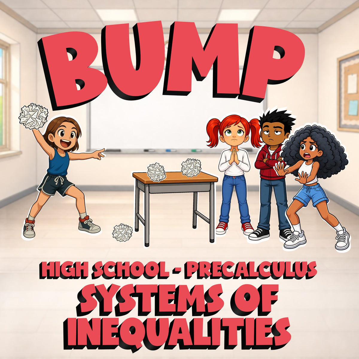Systems of Inequalities BUMP Math Game - No Prep PreCalculus Review Activity