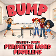 Perimeter Word Problems BUMP Math Game - No Prep Grade 4 Review Activity