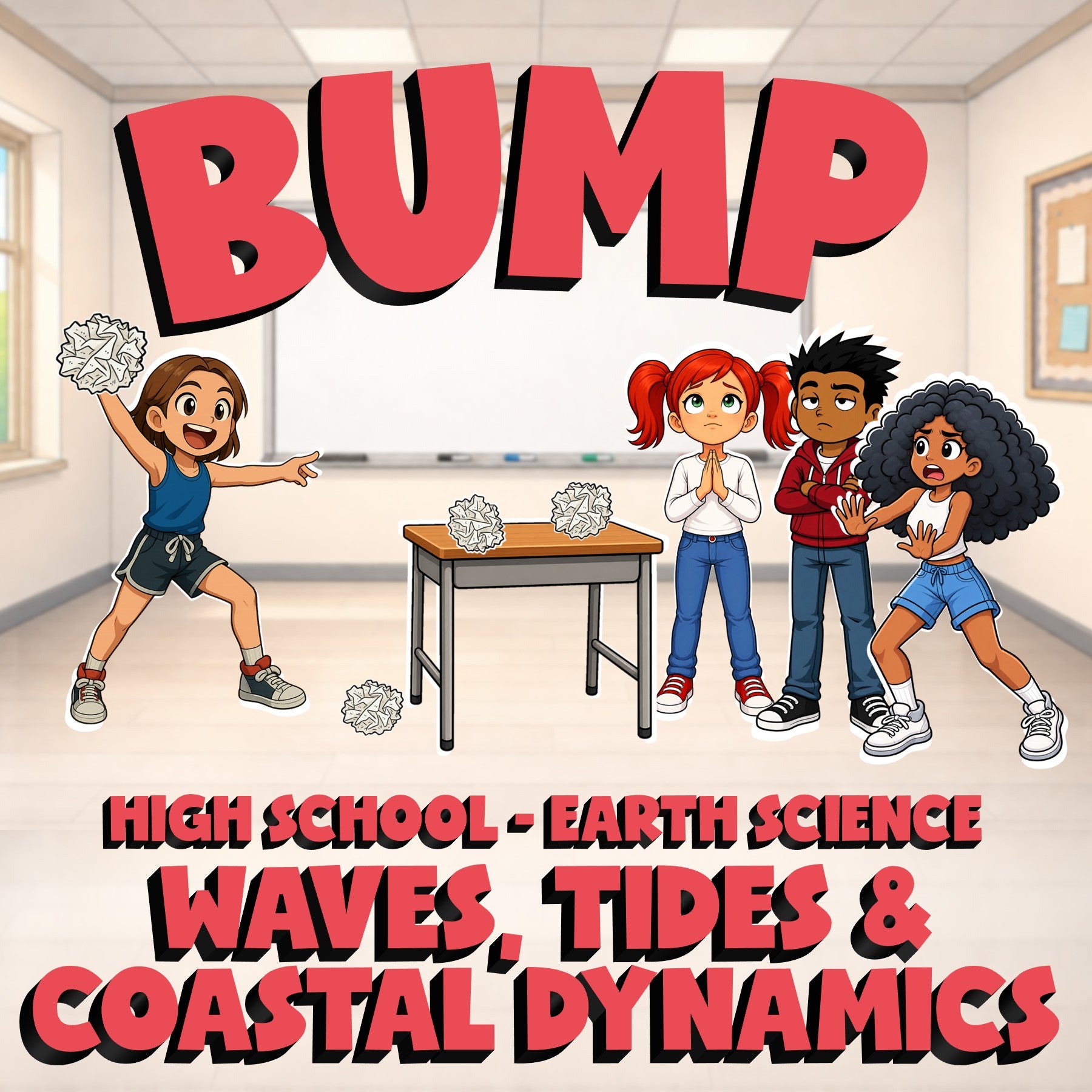 Waves, Tides & Coastal Dynamics BUMP Game - No Prep Earth Science Review