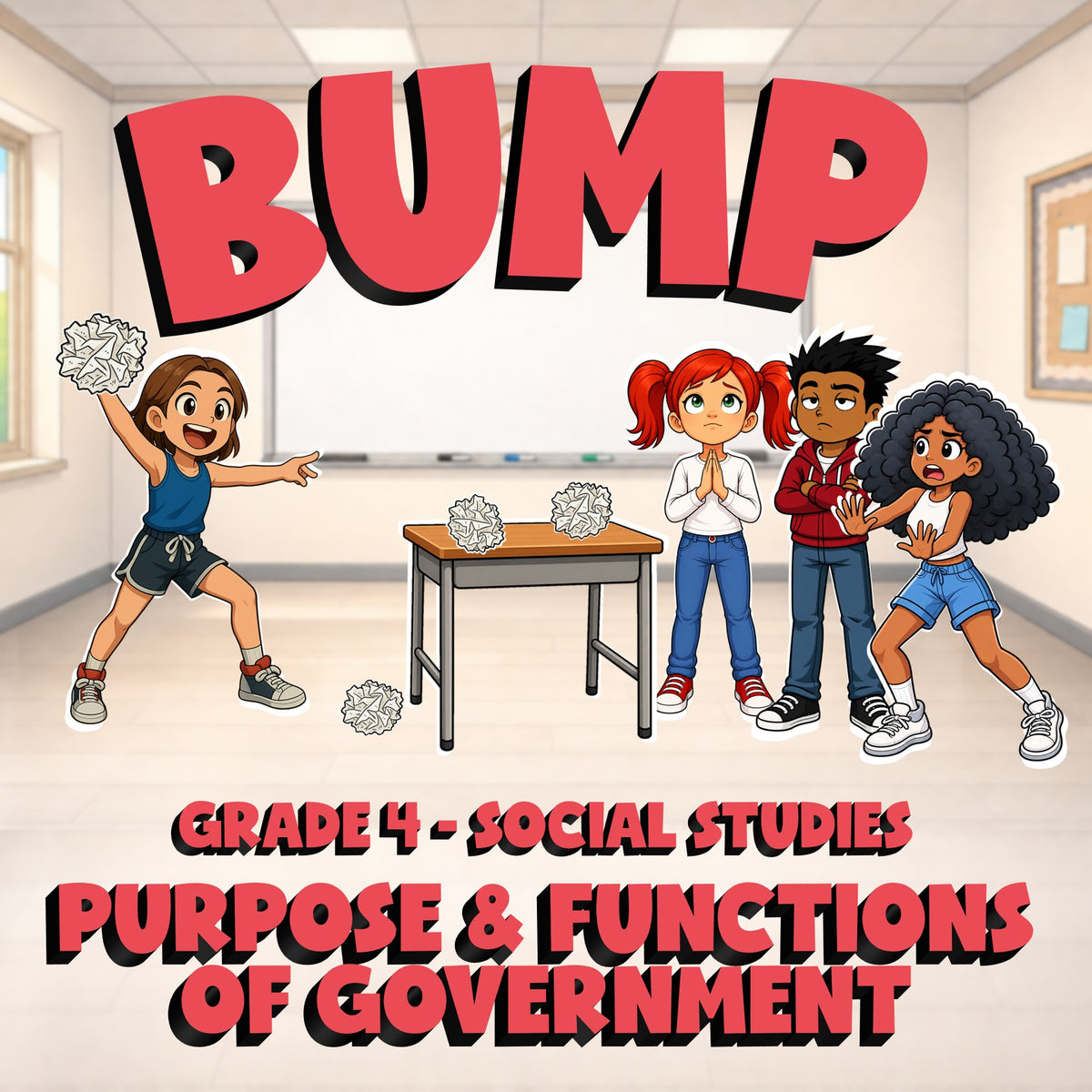 Purpose & Functions of Government BUMP Socials Game - No Prep Grade 4 Review