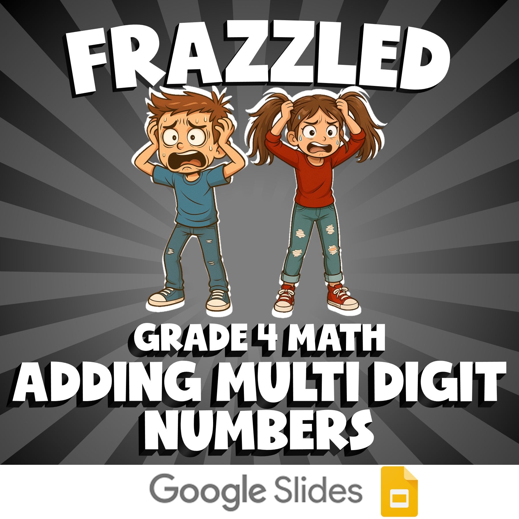Adding Multi Digit Numbers FRAZZLED Math Game - No Prep Grade 4 Review Activity