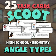 Angle Types SCOOT TASK CARDS Math Game - No Prep Geometry Review Activity