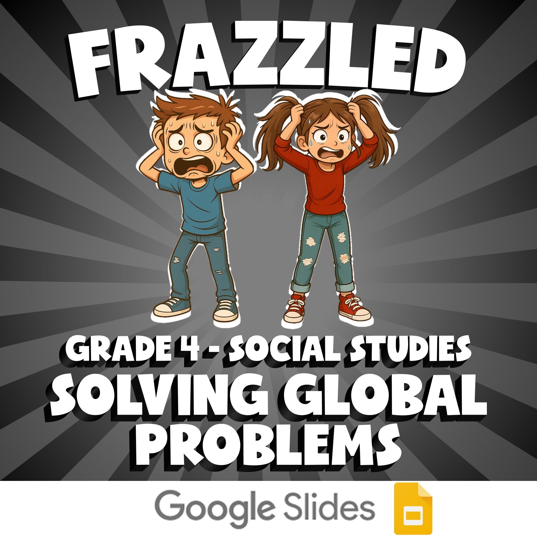 Solving Global Problems FRAZZLED Socials Game - No Prep Grade 4 Review Activity