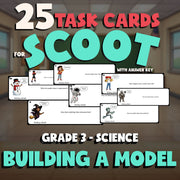 Building a Model SCOOT TASK CARDS Science Game - No Prep Grade 3 Review Activity