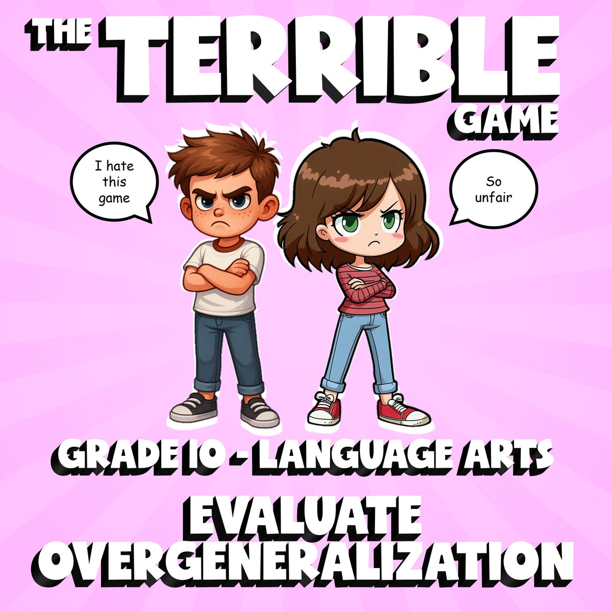 Evaluate Overgeneralization THE TERRIBLE GAME - No Prep Grade 10 ELA Review