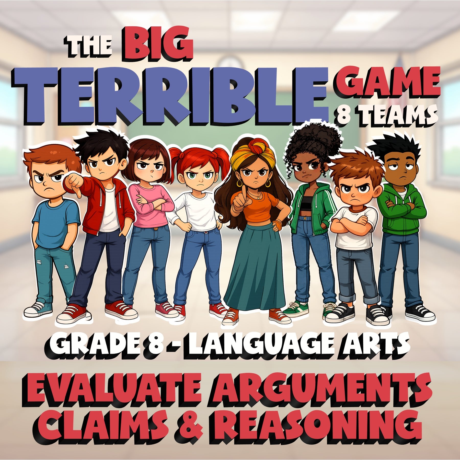 Evaluate Arguments Claims & Reasoning BIG TERRIBLE GAME - Grade 8 ELA Review