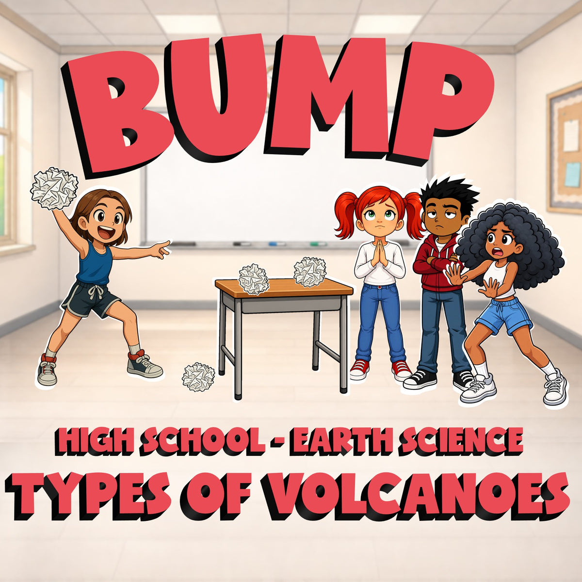 Types of Volcanoes BUMP Game - No Prep Earth Science Review Activity