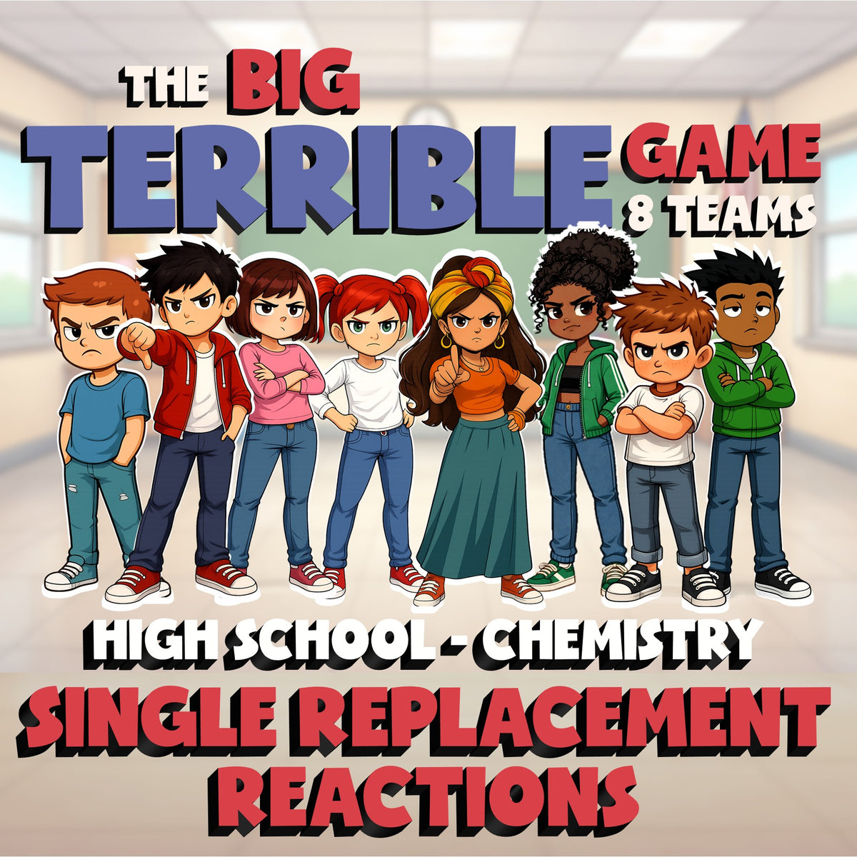 Single Replacement Reactions BIG TERRIBLE GAME - Chemistry Science Review