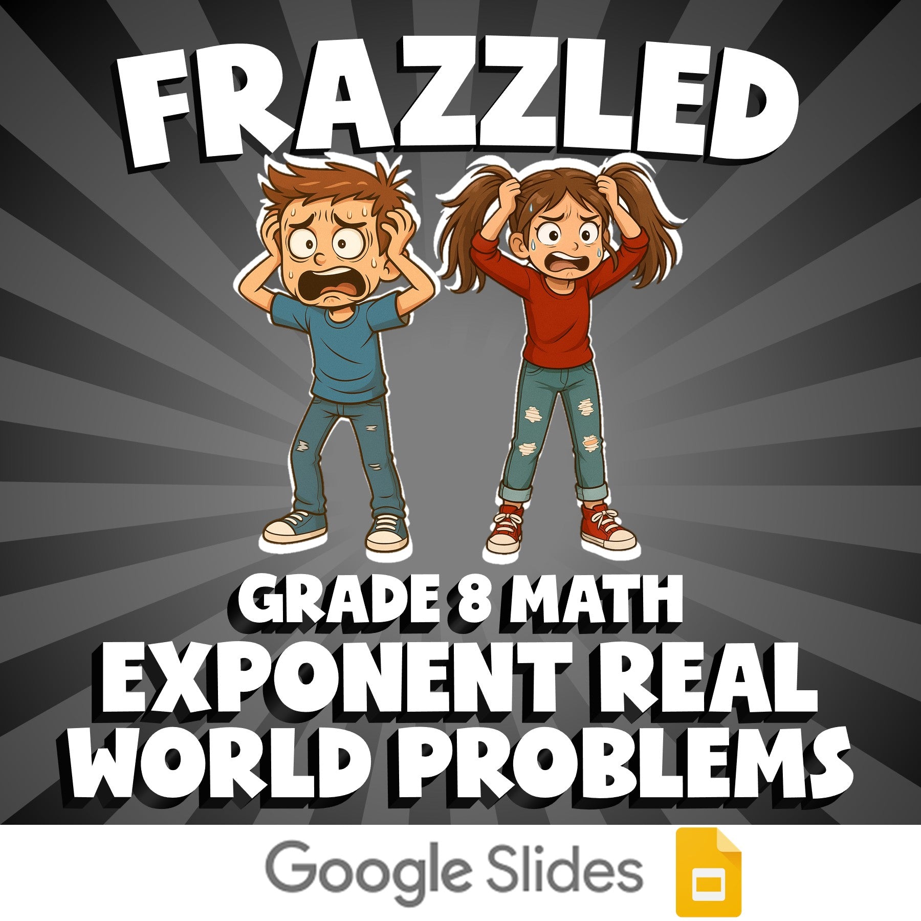 Exponent Real World Problems FRAZZLED Math Game - No Prep Grade 8 Review