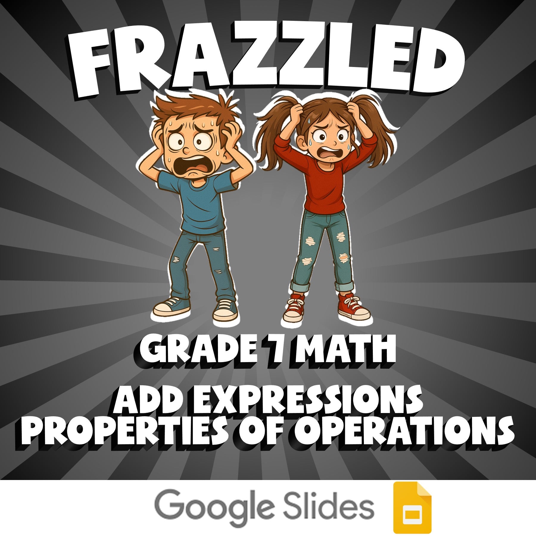 Add Expressions Properties of Operations FRAZZLED Math Game - No Prep Grade 7
