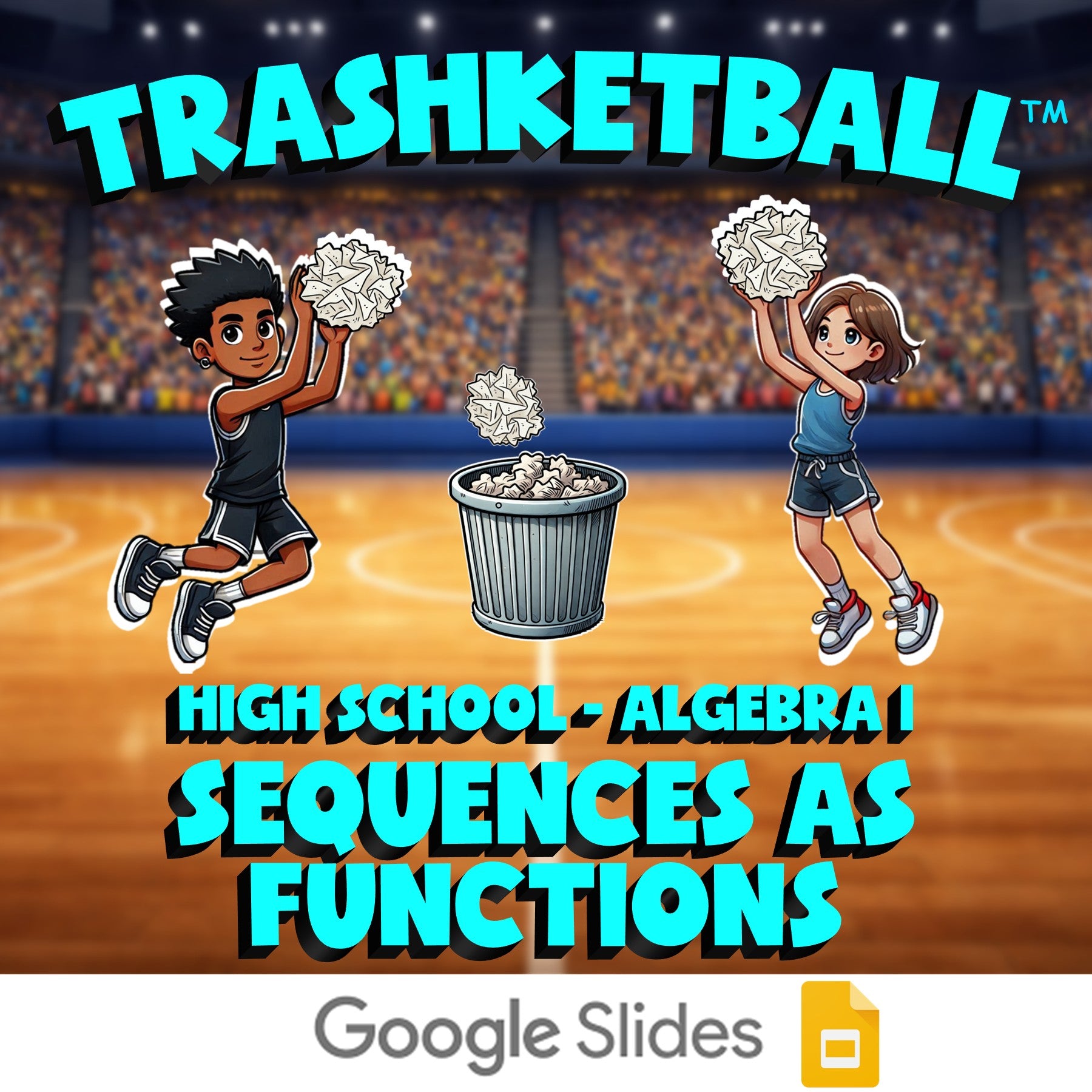 Sequences as Functions TRASHKETBALL Math Game - No Prep Algebra 1 Review