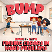 Finding Errors in Word Problems BUMP Math Game - No Prep Grade 4 Review Activity