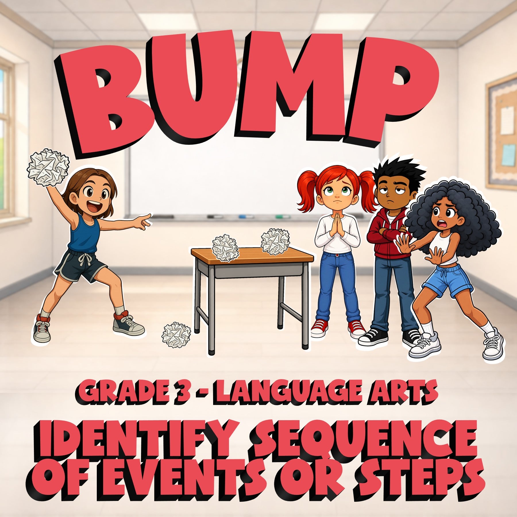 Identify Sequence of Events or Steps BUMP ELA Game - No Prep Grade 3 Review