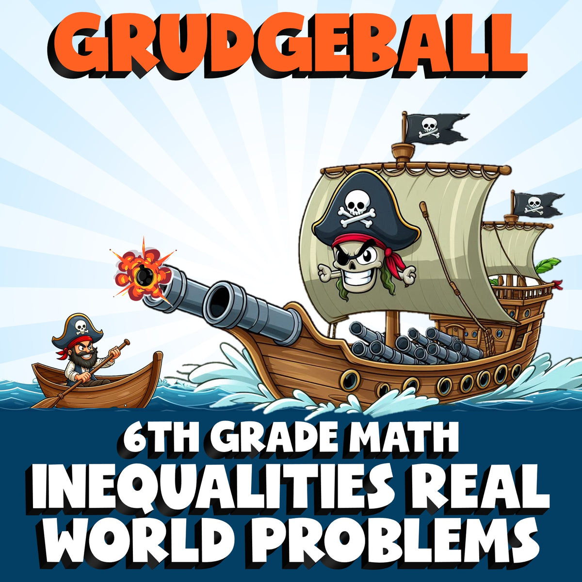 Inequalities Real World Problems GRUDGEBALL Math Game - No Prep Grade 6 Review