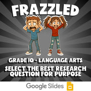 Select the Best Research Question for Purpose FRAZZLED ELA Game - Grade 10