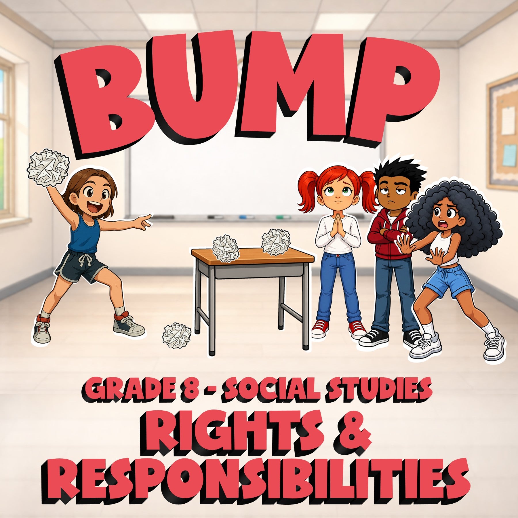 Rights & Responsibilities BUMP Socials Game - No Prep Grade 8 Review Activity