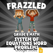 System of Equations Word Problems FRAZZLED Math Game - No Prep Grade 8 Review