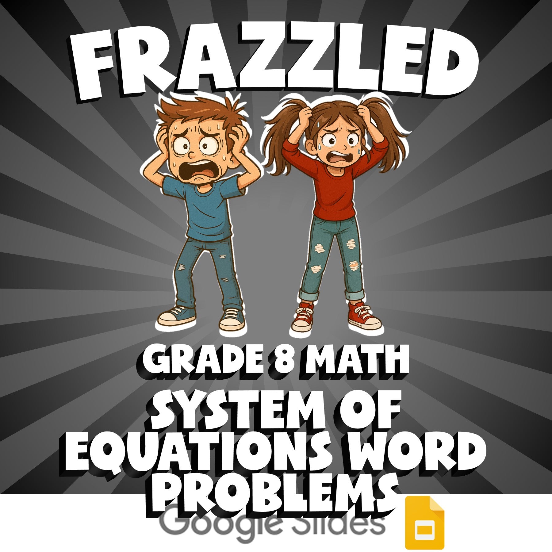 System of Equations Word Problems FRAZZLED Math Game - No Prep Grade 8 Review