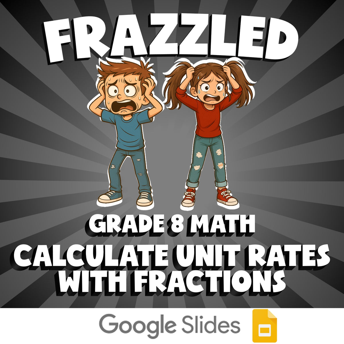 Calculate Unit Rates with Fractions FRAZZLED Math Game - No Prep Grade 8 Review