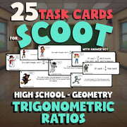 Trigonometric Ratios SCOOT TASK CARDS Math Game - No Prep Geometry Review