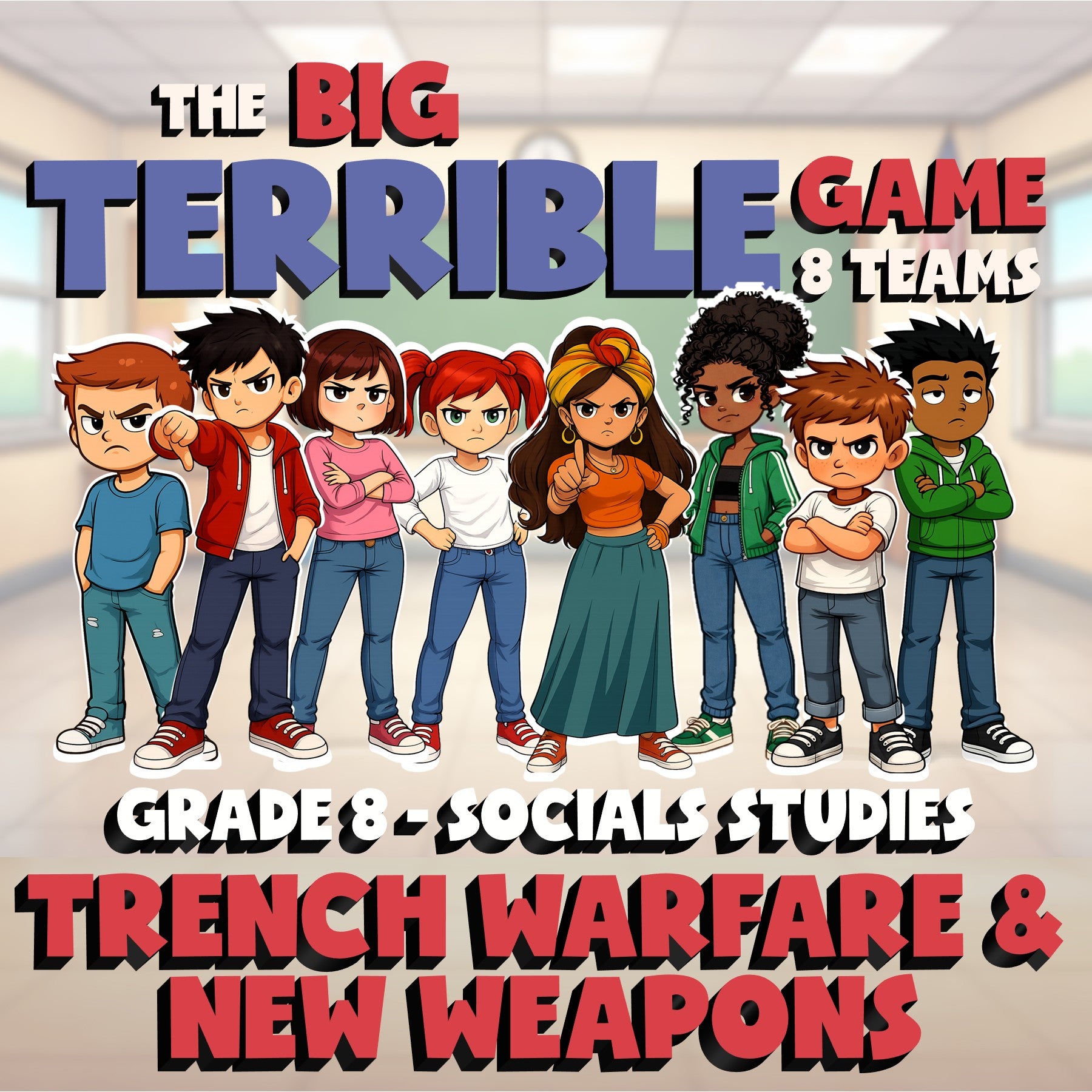 Trench Warfare & New Weapons BIG TERRIBLE GAME - No Prep Grade 8 Socials Review