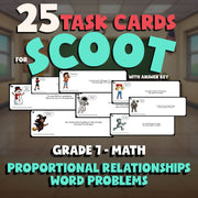 Proportional Relationships Word Problems SCOOT TASK CARDS Math Game - Grade 7
