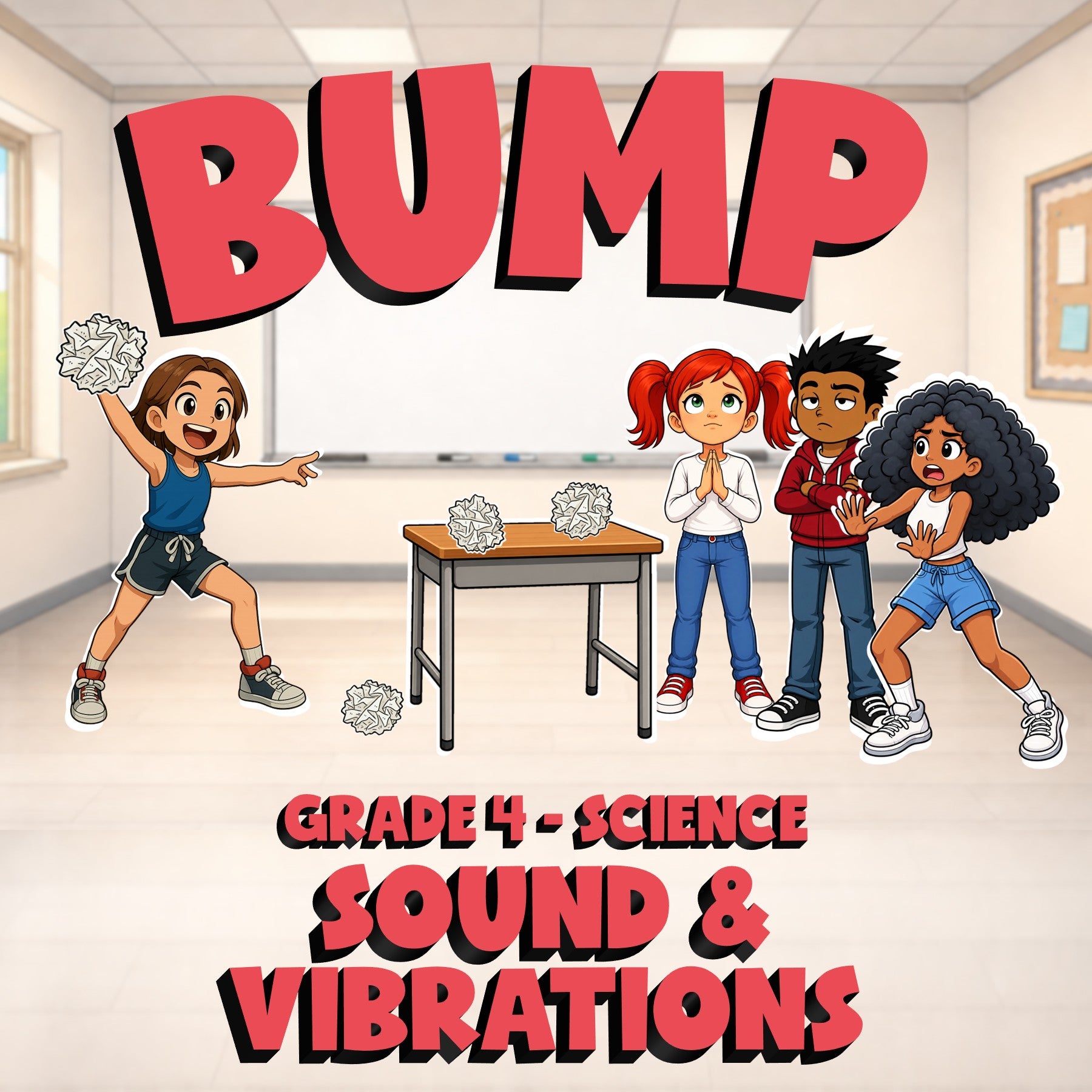Sound & Vibrations BUMP Science Game - No Prep Grade 4 Review Activity