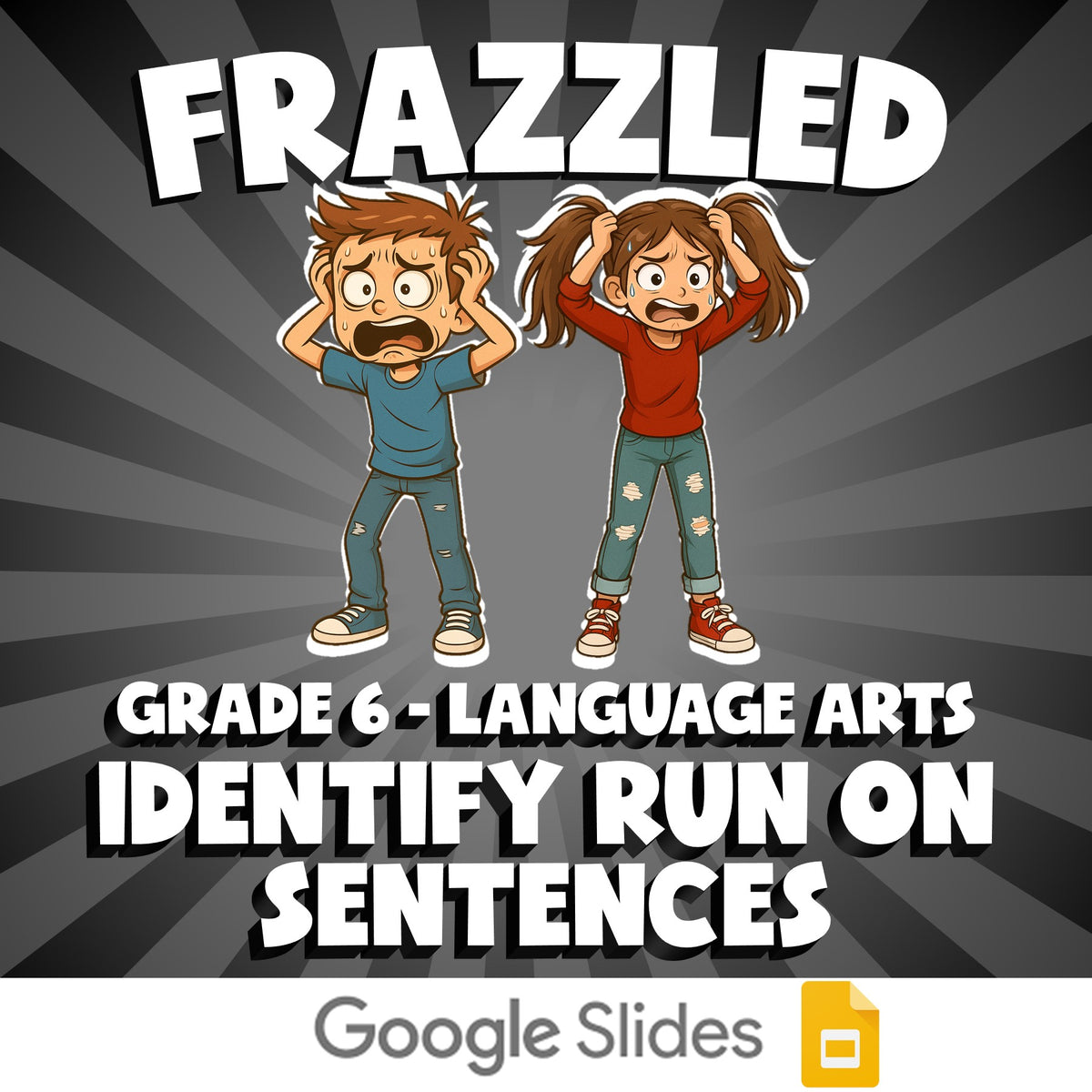 Identify Run On Sentences FRAZZLED ELA Game - No Prep Grade 6 Review Activity