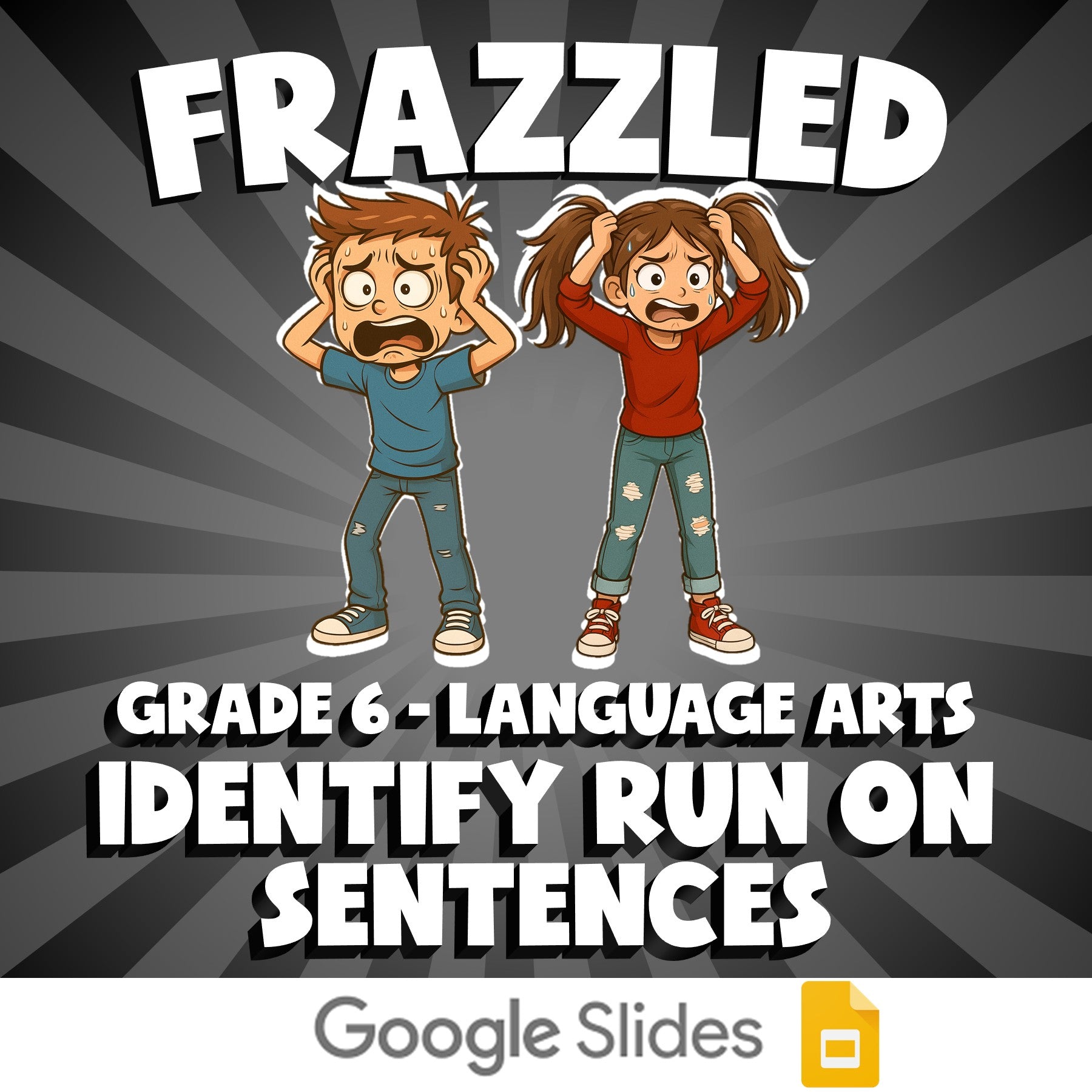 Identify Run On Sentences FRAZZLED ELA Game - No Prep Grade 6 Review Activity
