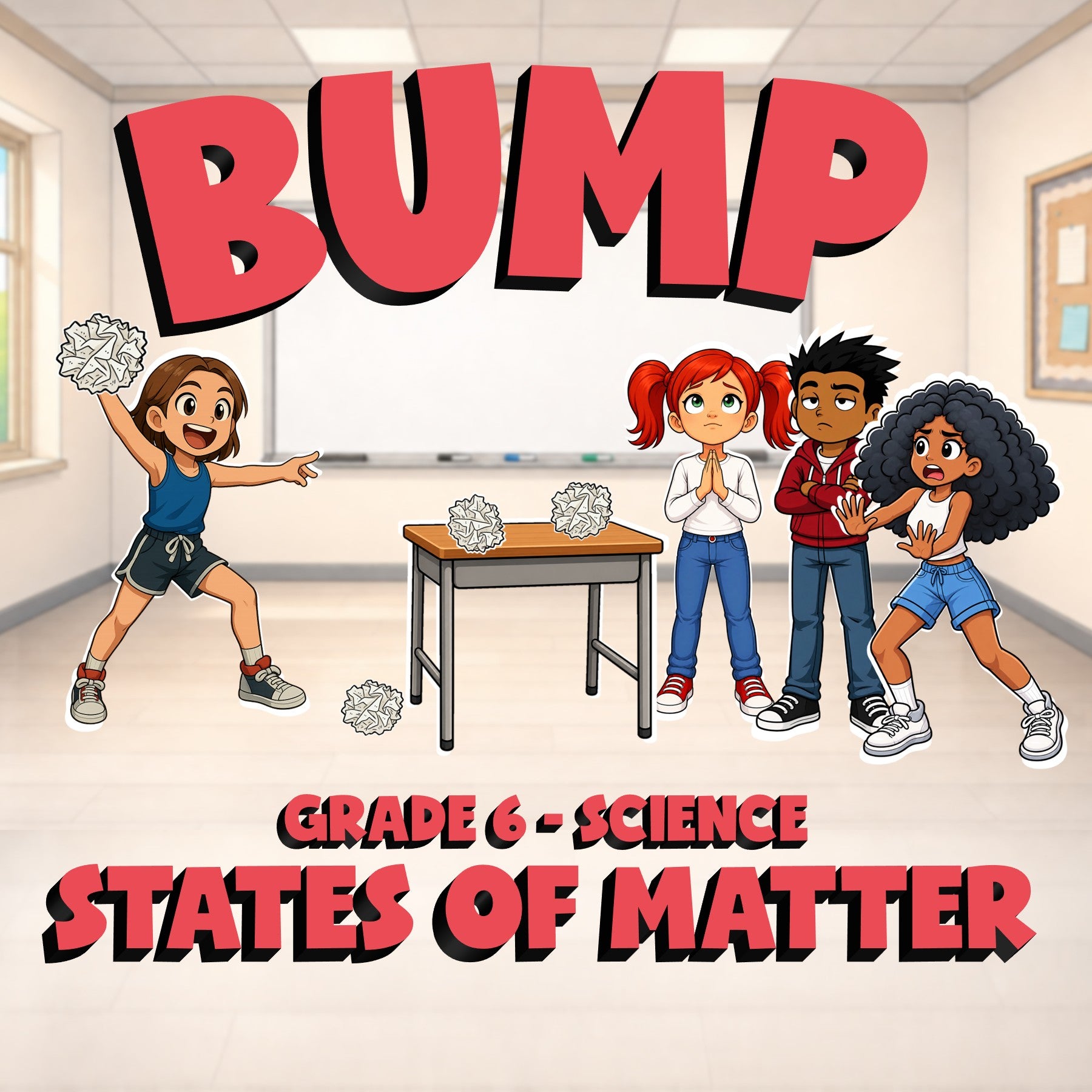 States of Matter BUMP Science Game - No Prep Grade 6 Review Activity