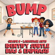 Identify Subtle Bias & Emphasis BUMP ELA Game - No Prep Grade 8 Review Activity