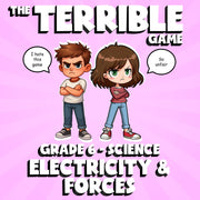 Electricity & Forces THE TERRIBLE GAME - No Prep Grade 6 Science Review Activity