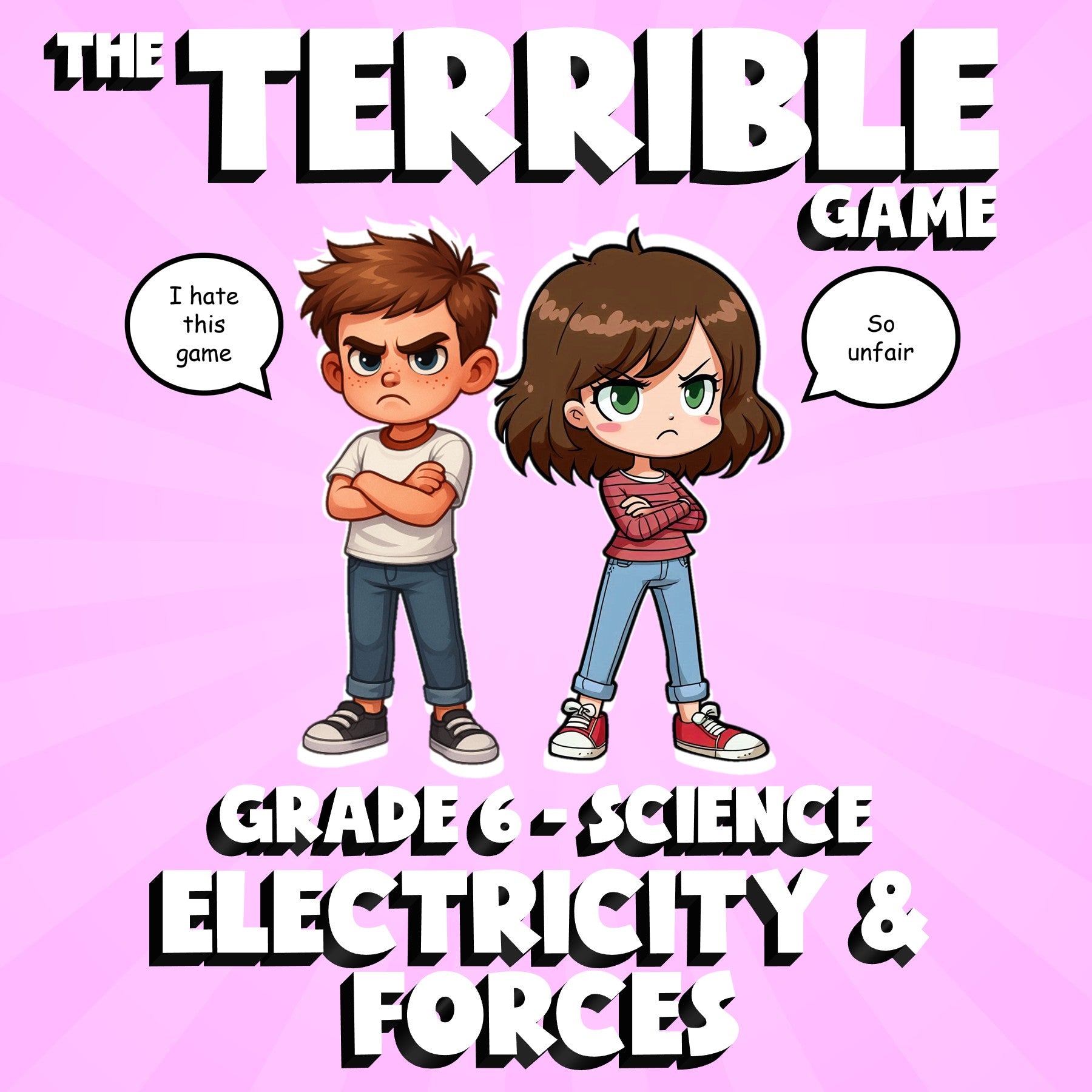 Electricity & Forces THE TERRIBLE GAME - No Prep Grade 6 Science Review Activity