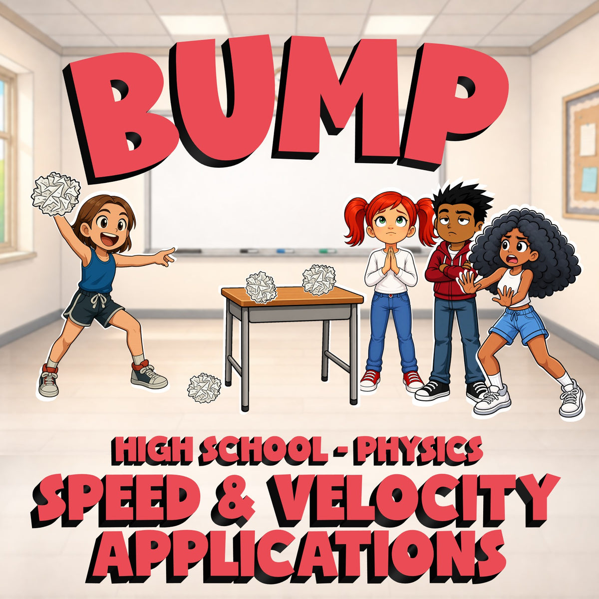 Speed & Velocity Applications BUMP Science Game - No Prep Physics Review