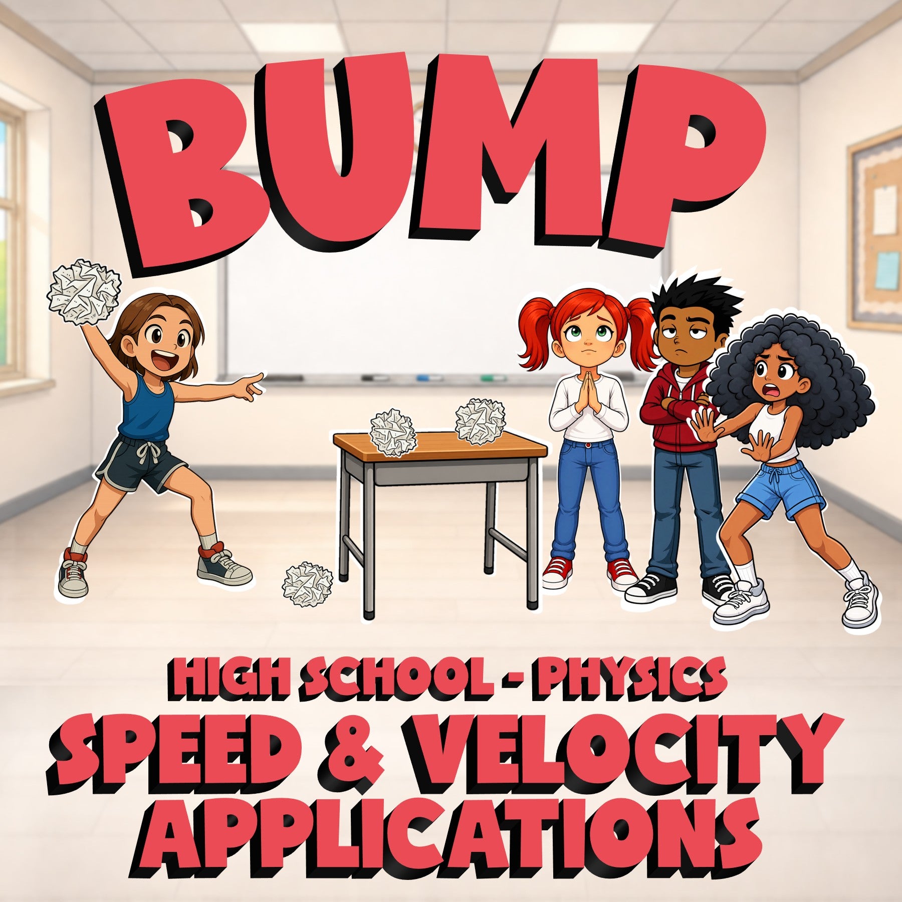 Speed & Velocity Applications BUMP Science Game - No Prep Physics Review