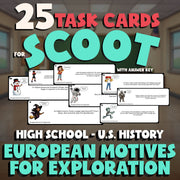 European Motives for Exploration SCOOT TASK CARDS U.S. History Game - No Prep