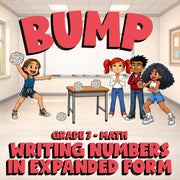 Writing Numbers in Expanded Form BUMP Math Game - No Prep Grade 3 Review
