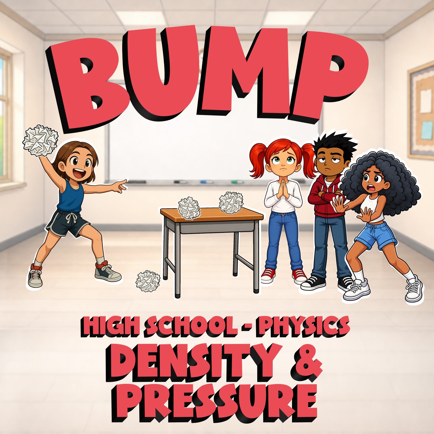 Density & Pressure BUMP Science Game - No Prep Physics Review Activity