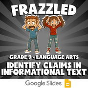 Identify Claims in Informational Text FRAZZLED ELA Game - No Prep Grade 9 Review