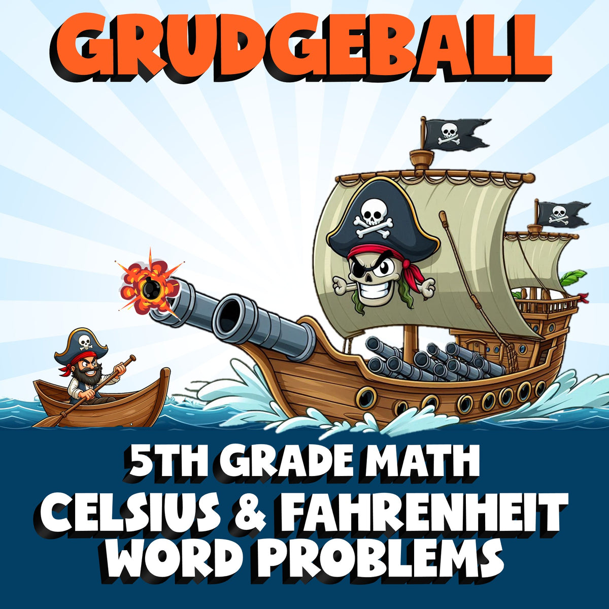 Celsius & Fahrenheit Word Problems GRUDGEBALL Math Game - No Prep Grade 5 Review