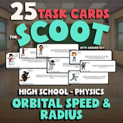 Orbital Speed & Radius SCOOT TASK CARDS Science Game - No Prep Physics Review