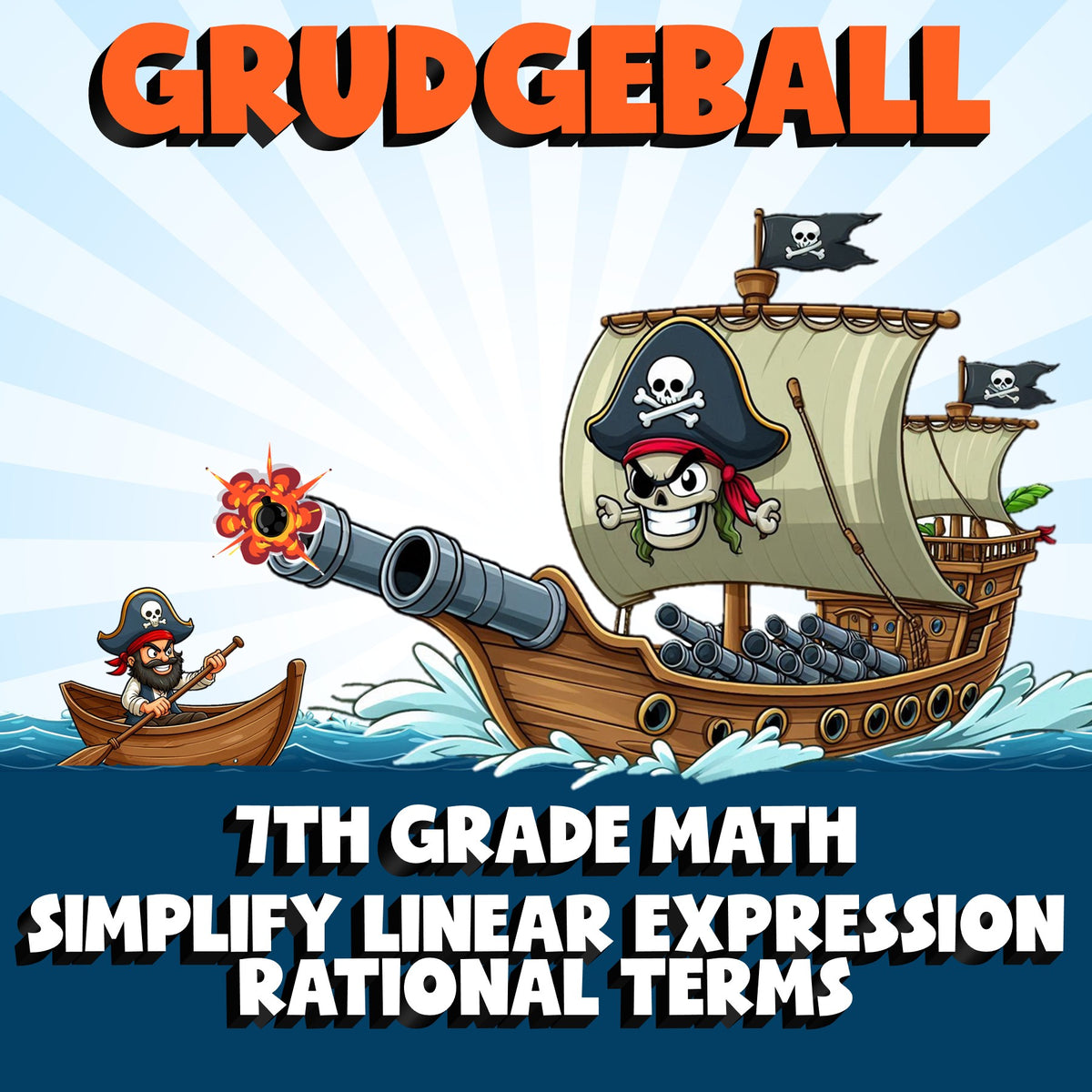Simplify Linear Expression Rational Terms GRUDGEBALL Math Game - No Prep Grade 7