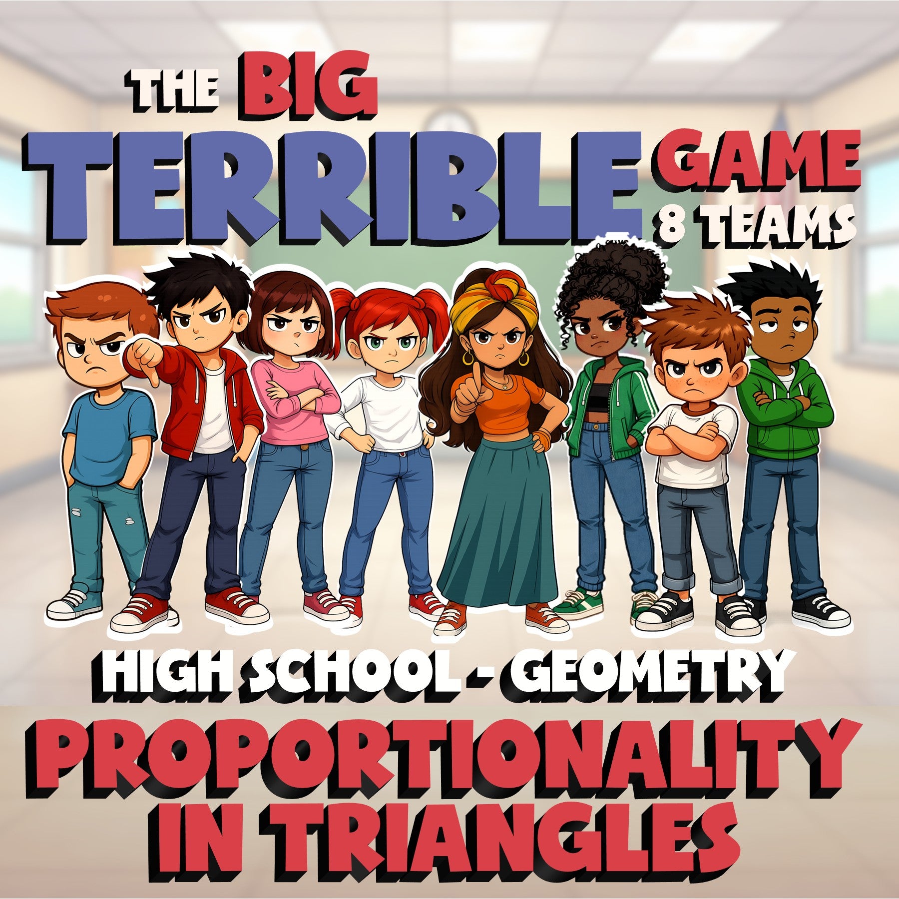 Proportionality in Triangles BIG TERRIBLE GAME - No Prep Geometry Math Review