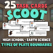 Types of Plate Boundaries SCOOT TASK CARDS Game - No Prep Earth Science Review