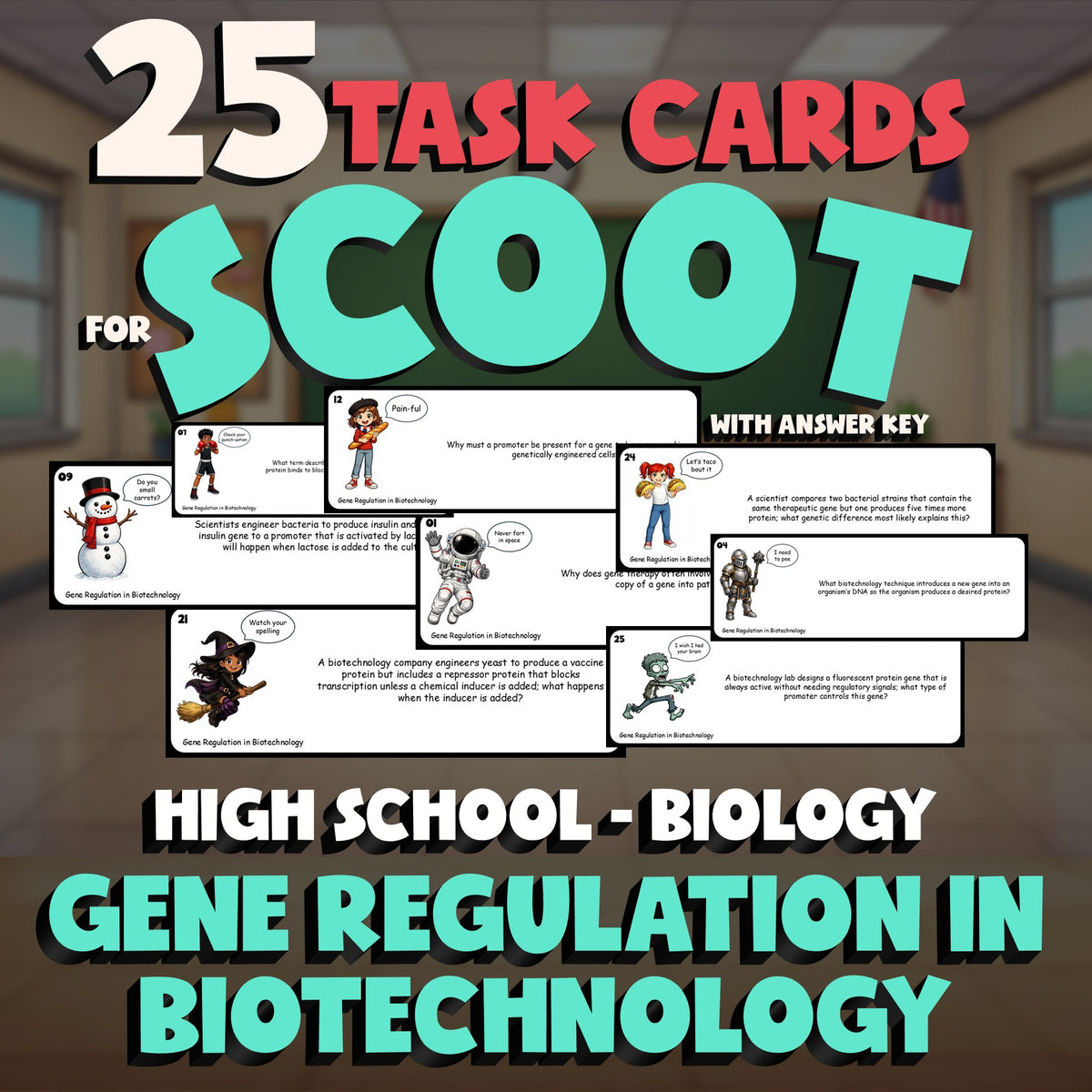 Gene Regulation in Biotechnology SCOOT TASK CARDS Science Game - No Prep Biology