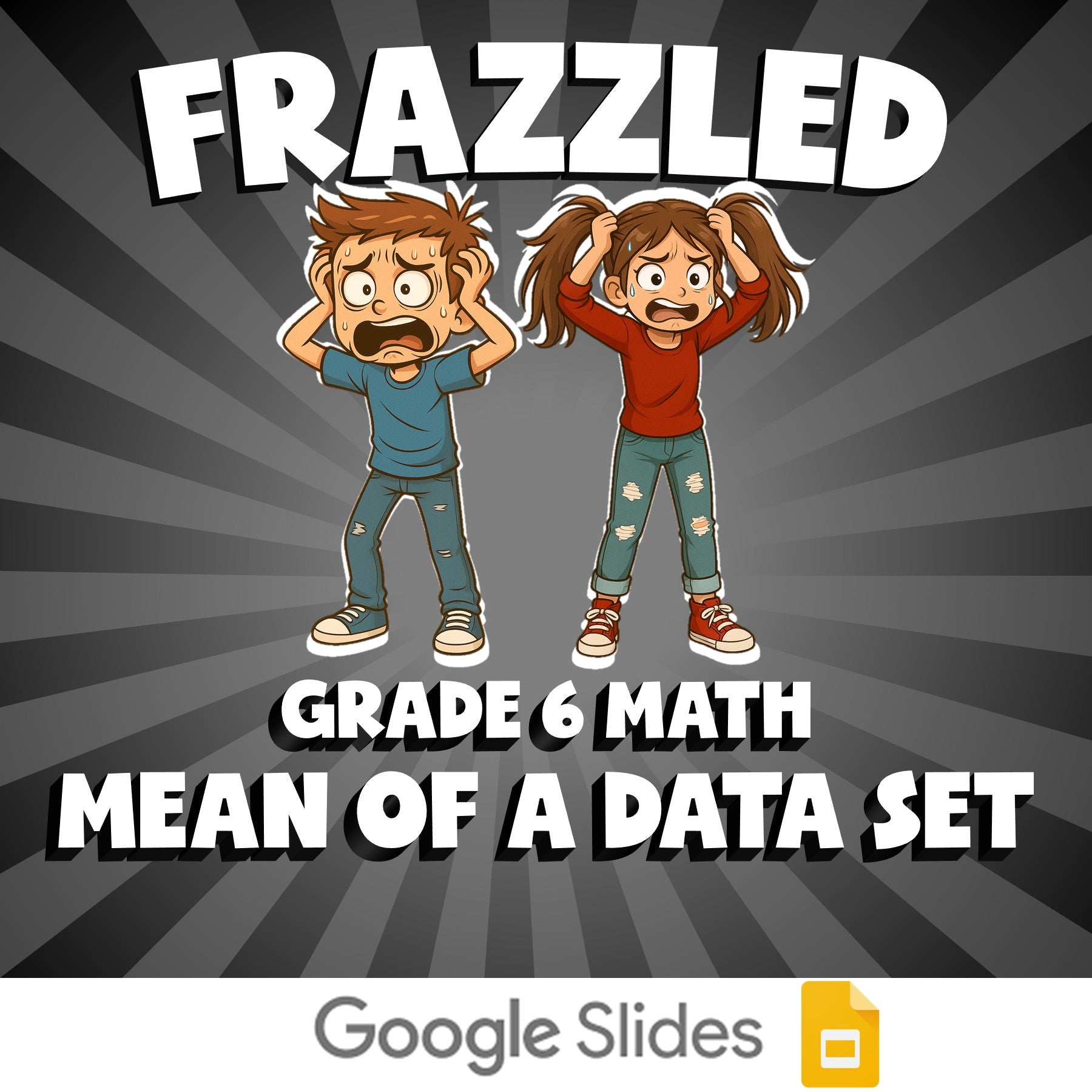 Mean of a Data Set FRAZZLED Math Game - No Prep Grade 6 Review Activity