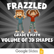 Volume of 3D Shapes FRAZZLED Math Game - No Prep Grade 8 Review Activity