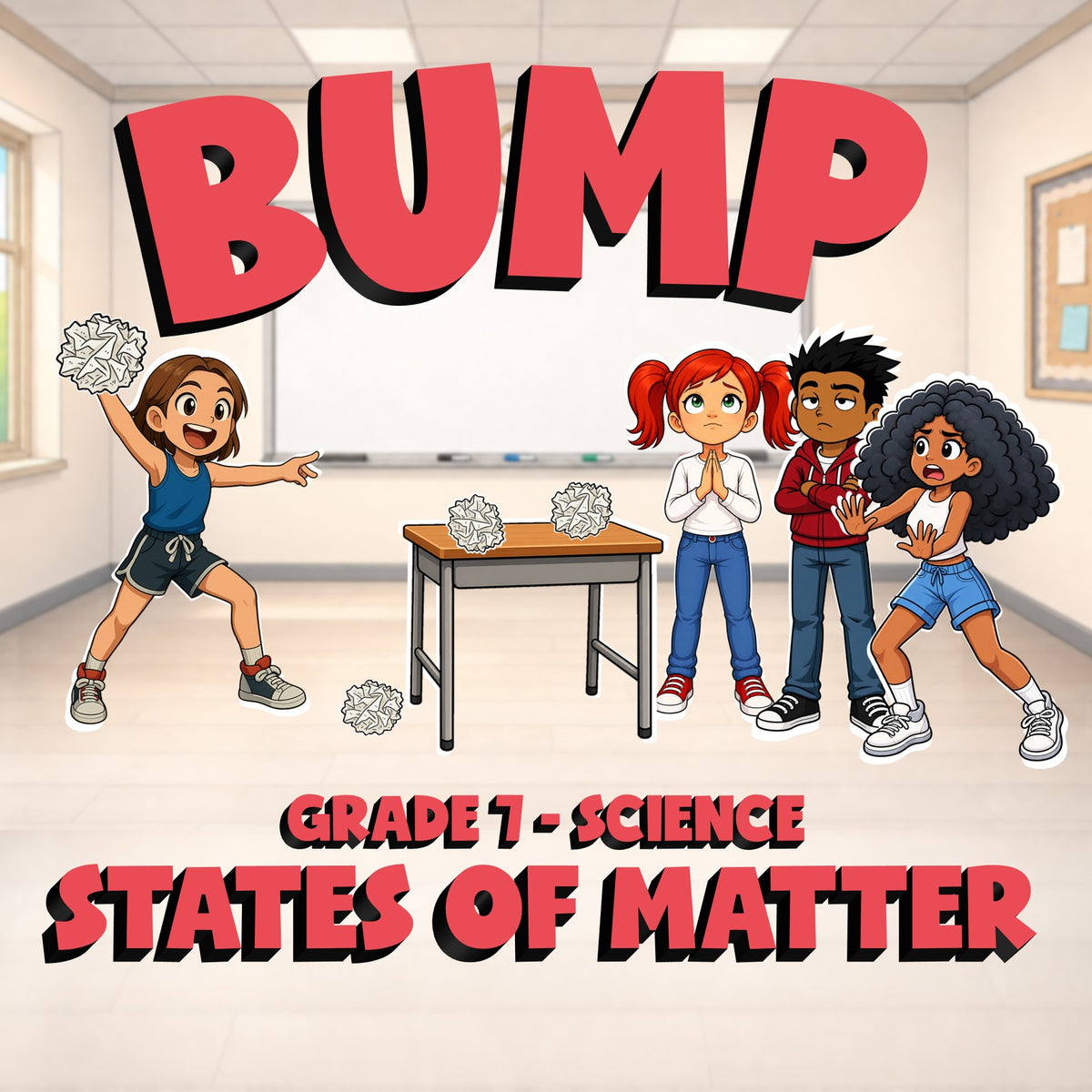 States of Matter BUMP Science Game - No Prep Grade 7 Review Activity