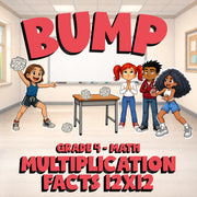 Multiplication Facts 12x12 BUMP Math Game - No Prep Grade 4 Review Activity